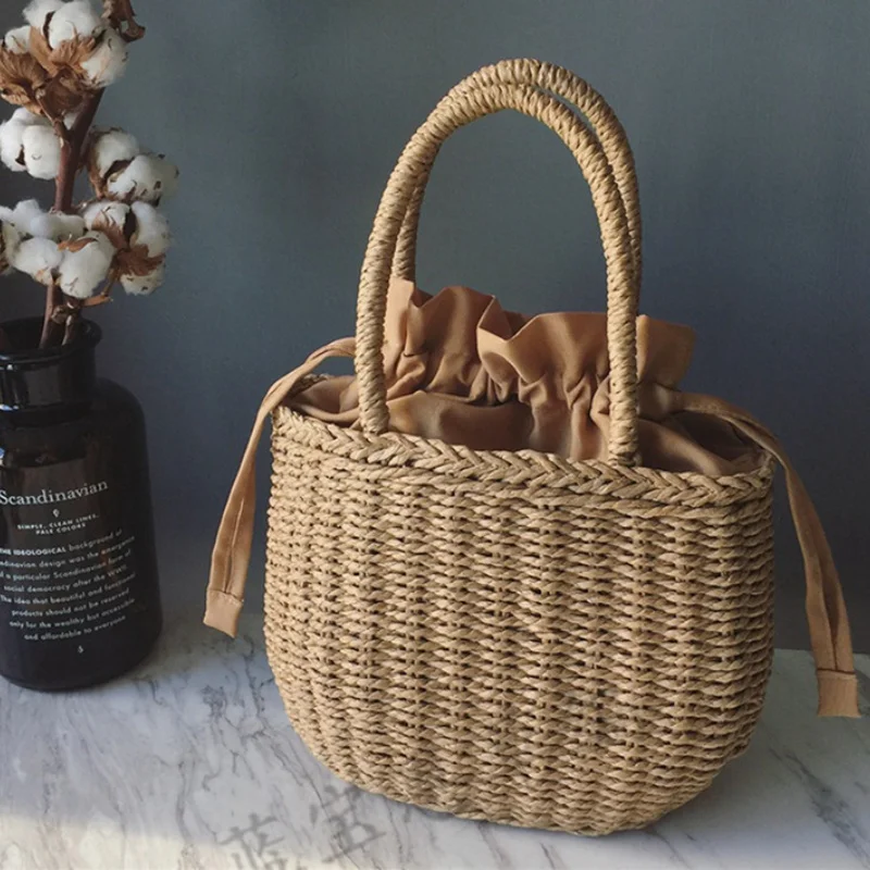 

Соломенные сумки для женщин, лето 2023, плетеная сумка ручной работы из ротанга, плетеная пляжная сумка ручной работы в богемном стиле