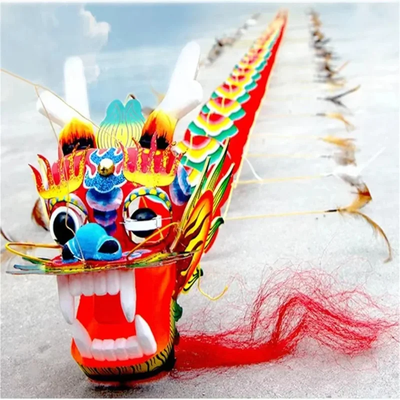 Бесплатная доставка 50 м китайский воздушный змей-дракон с летающей ручкой