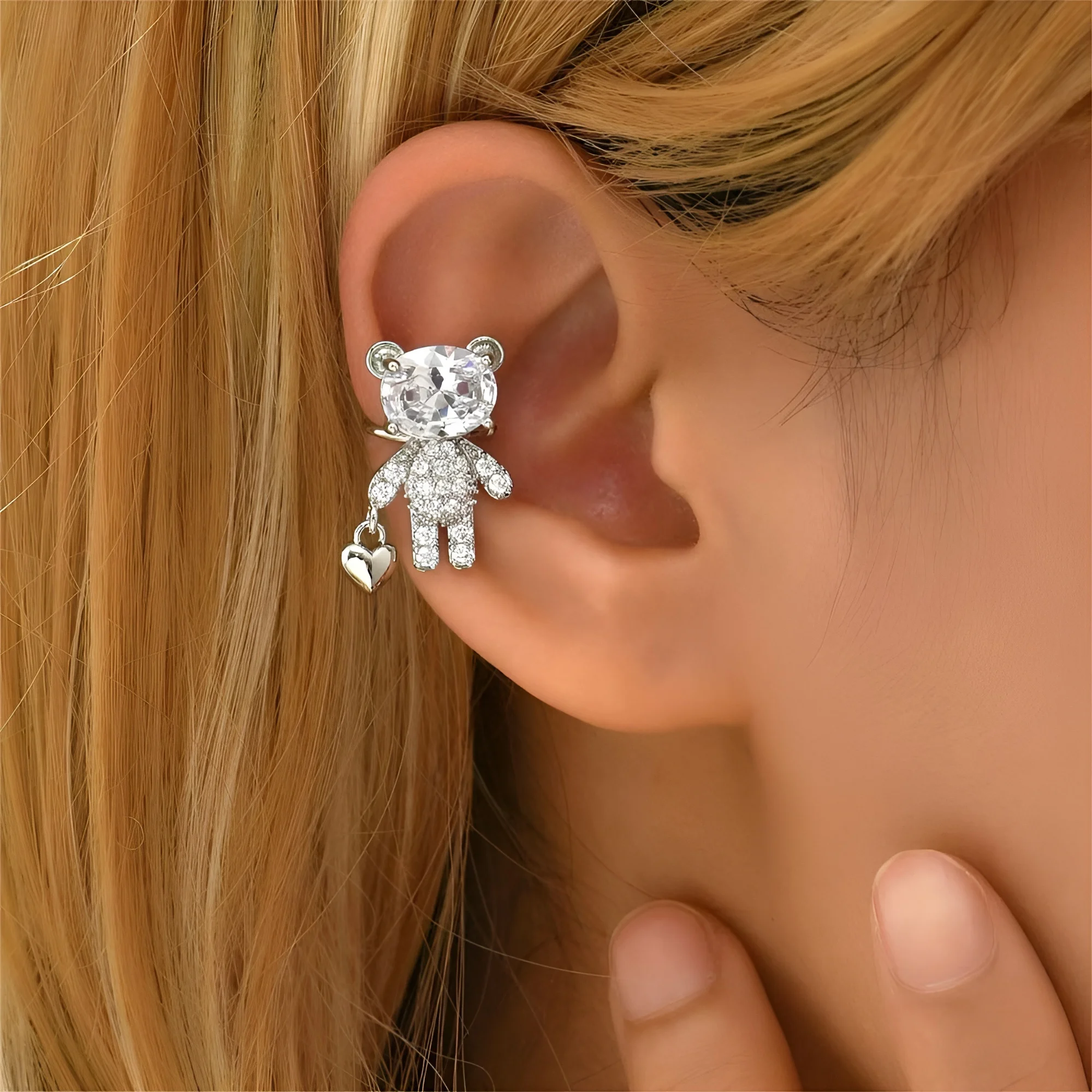 Милые и милые Клипсы из серебра 925 пробы с цирконием для женщин романтический