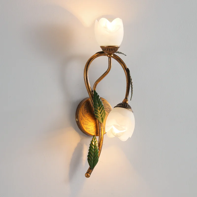 

French Vintage Style Living Room Led Wall Lamp Bedroom Bedside Lamps Cafe Store Hotel Rooms Decorative Aisle Lights
