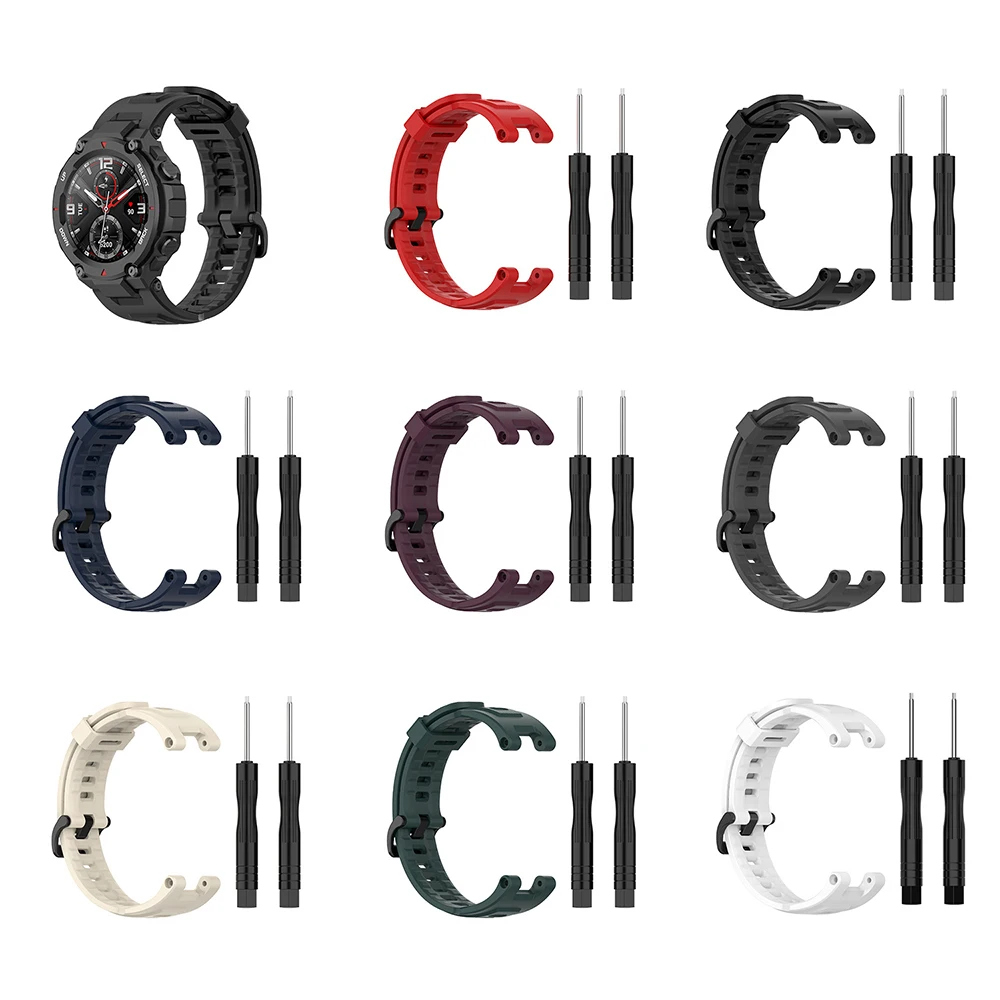 UEBN Silicone Strap for Amazfit T-REX Smart watch Replaceable accessories for Xiaomi Huami Amazfit T rex Bracelet watchbands