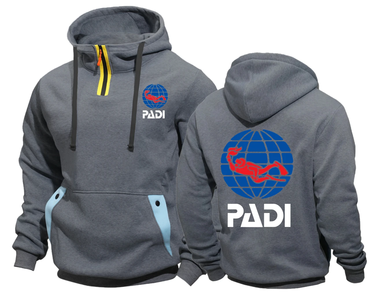 Padi Scuba Driver с карманом на полузастежке для спорта и фитнеса, повседневная толстовка, куртки с капюшоном, толстовки, бейсбольная куртка (art.: 3920d2cfcf82b) - 3920d2cfcf82b