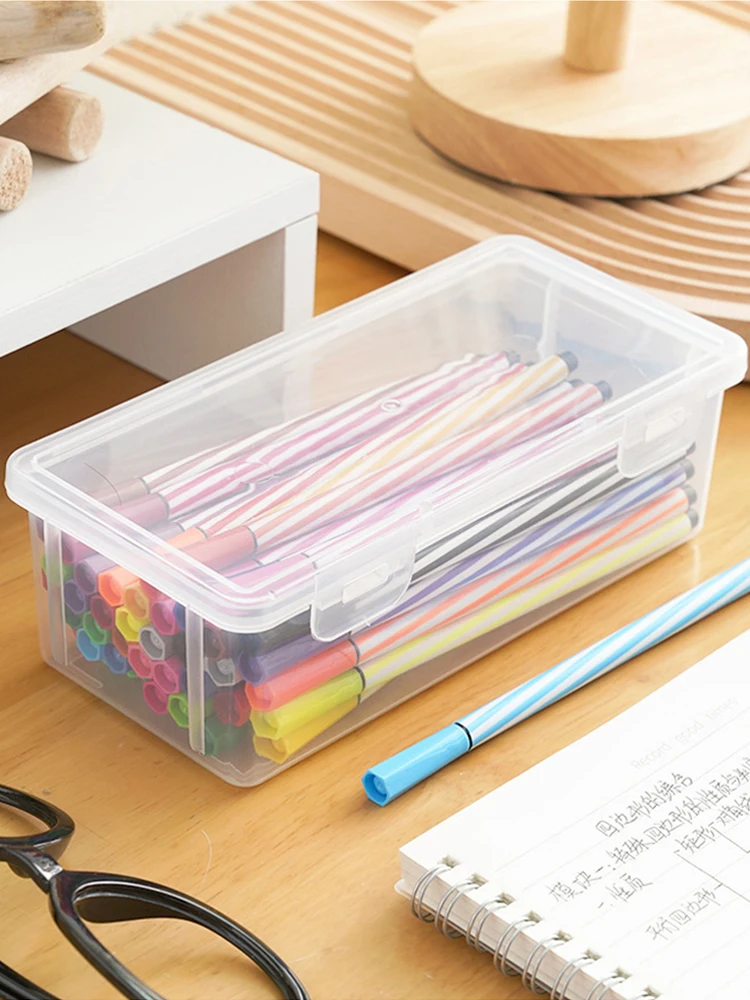 

1 шт., прозрачный пластиковый пенал для хранения карандашей