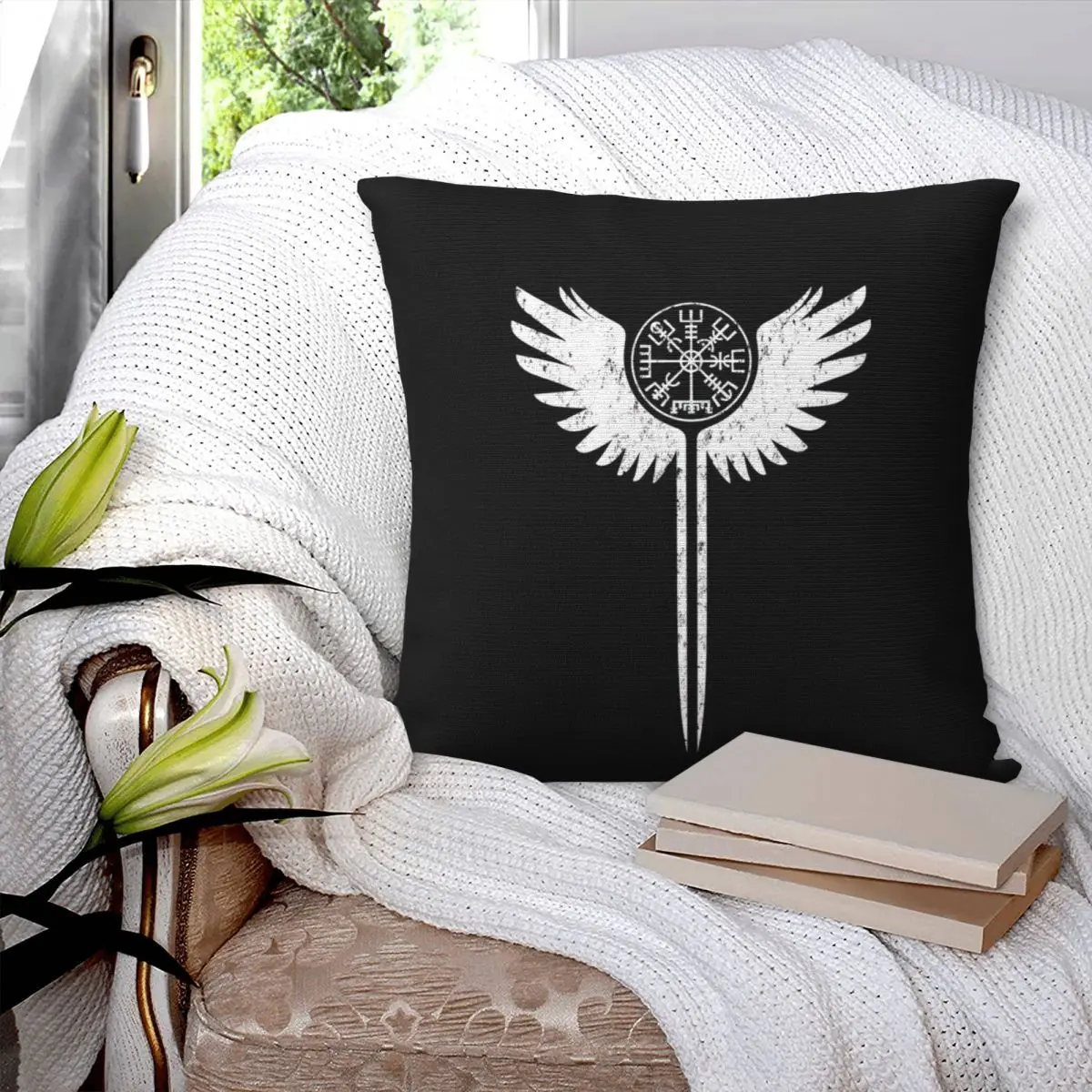 

"Valkyrie Wings And Vegvisir" Case & Skin For Samsung Galaxy Pillowcase Printed Cushion Cover Sofa Waist Pillow Pillow Cover