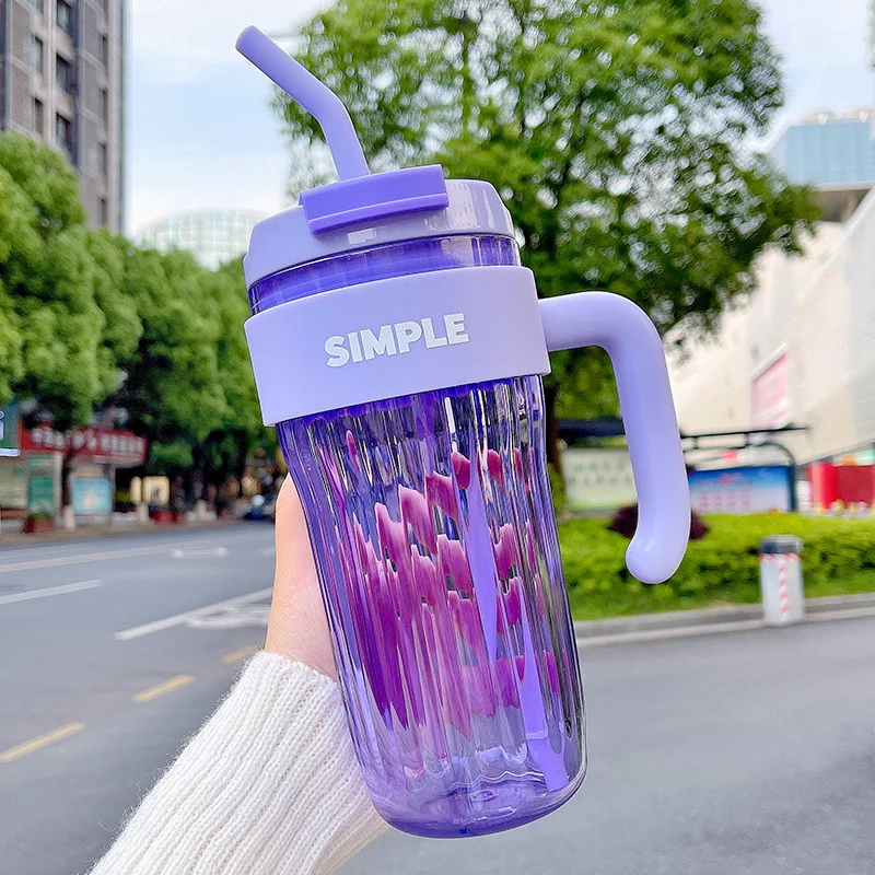 

Drinkware Large Capacity Sports Water Cup Convenient Straw Coffee Cup With Handle Water Bottle