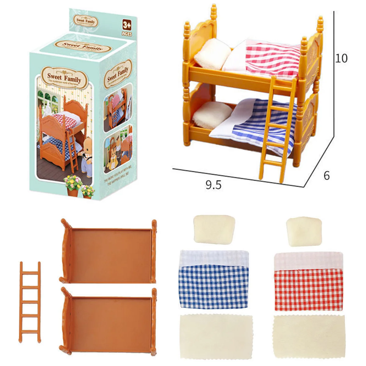 1 комплект 9 шт. мини-двухъярусные кровати игровой домик кровать мебель детская