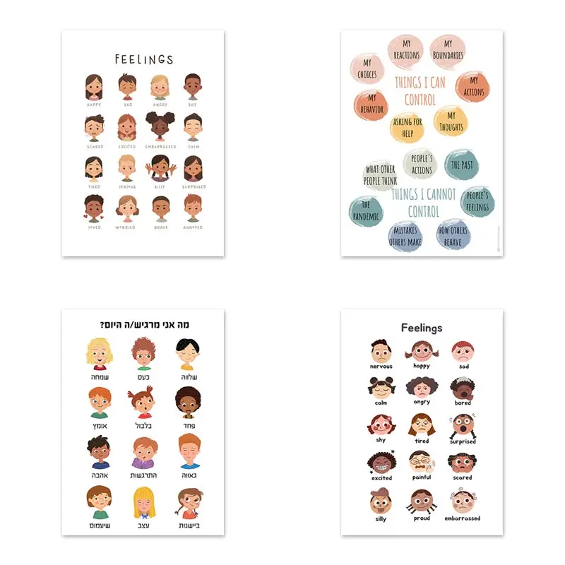 Настенная роспись для детской комнаты современный мультяшный плакат с чувствами