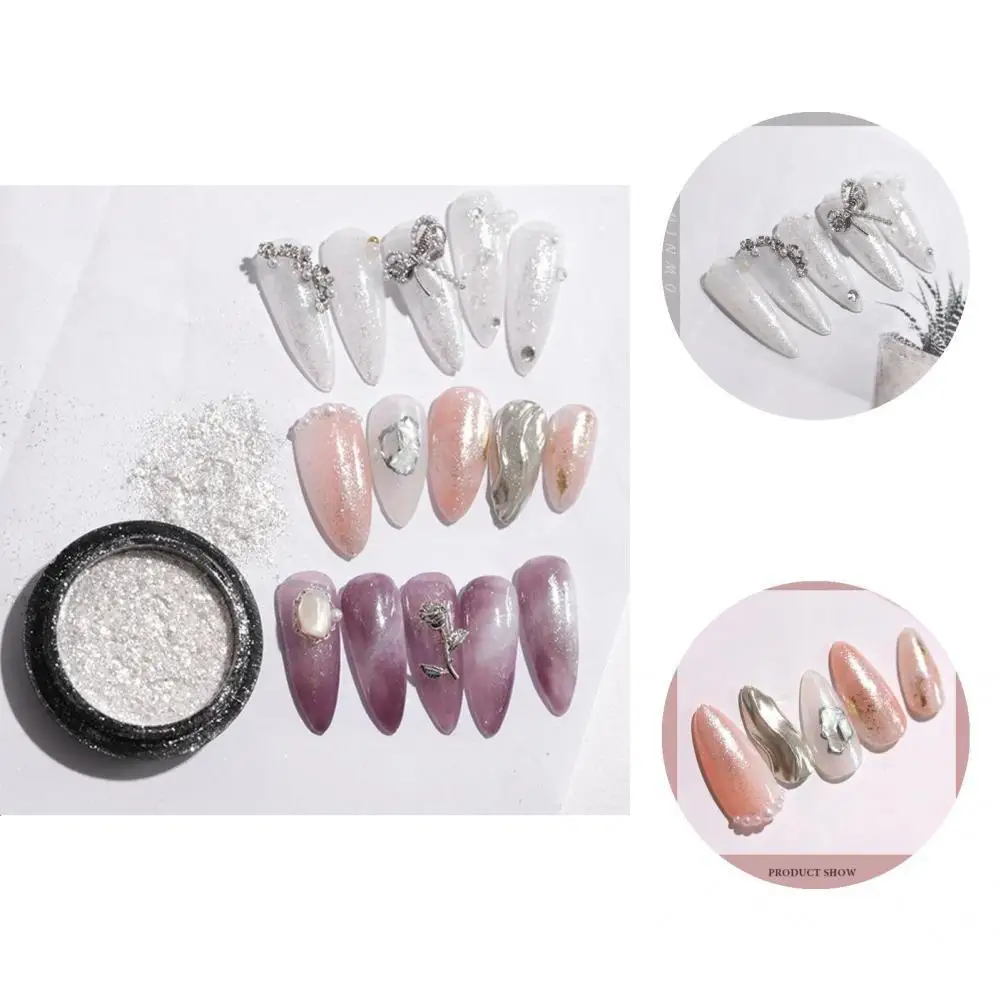 

Fine Workmanship Novelty Nail Glitter Fingernail Decoration White Nail Glitter Decorative for Women