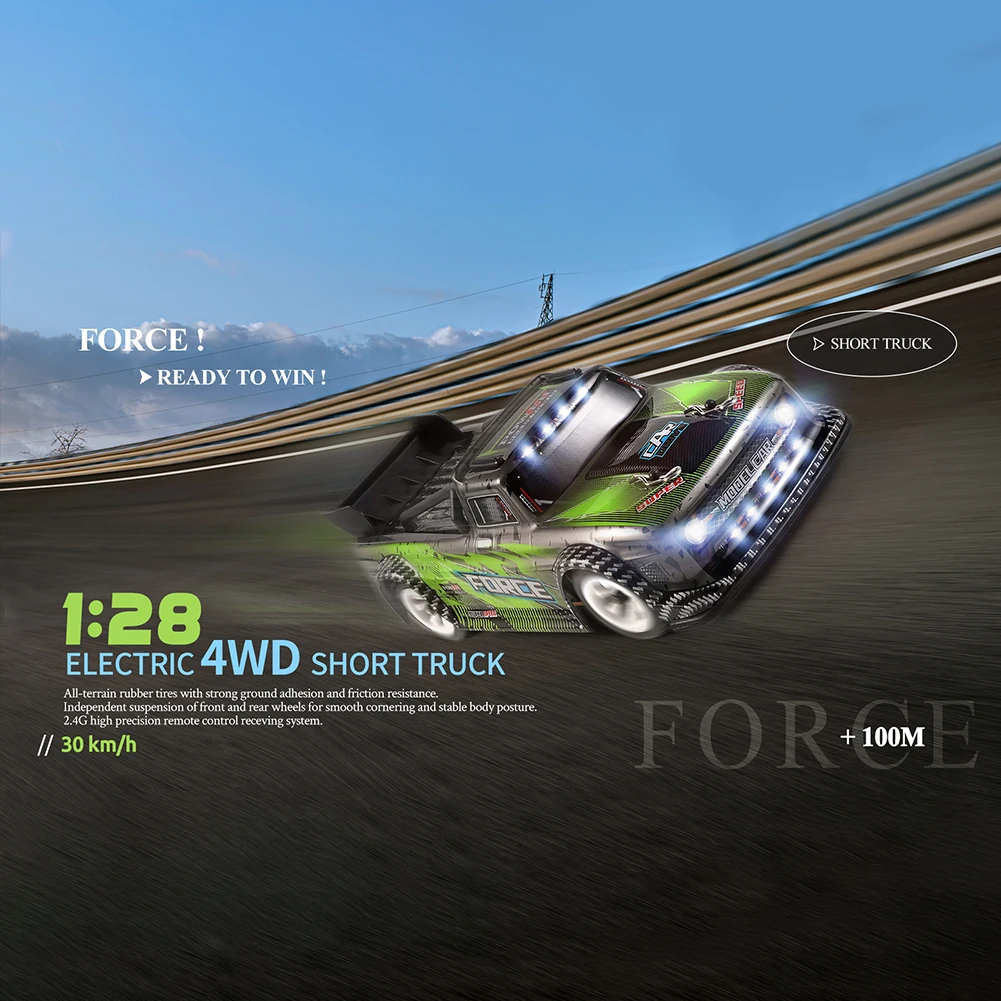 

WLtoys 284131 1:28 Remote Control Car 4WD Short Truck Car 2.4GHz RC Race Car 30km/h High Speed RTR with Metal Chassis