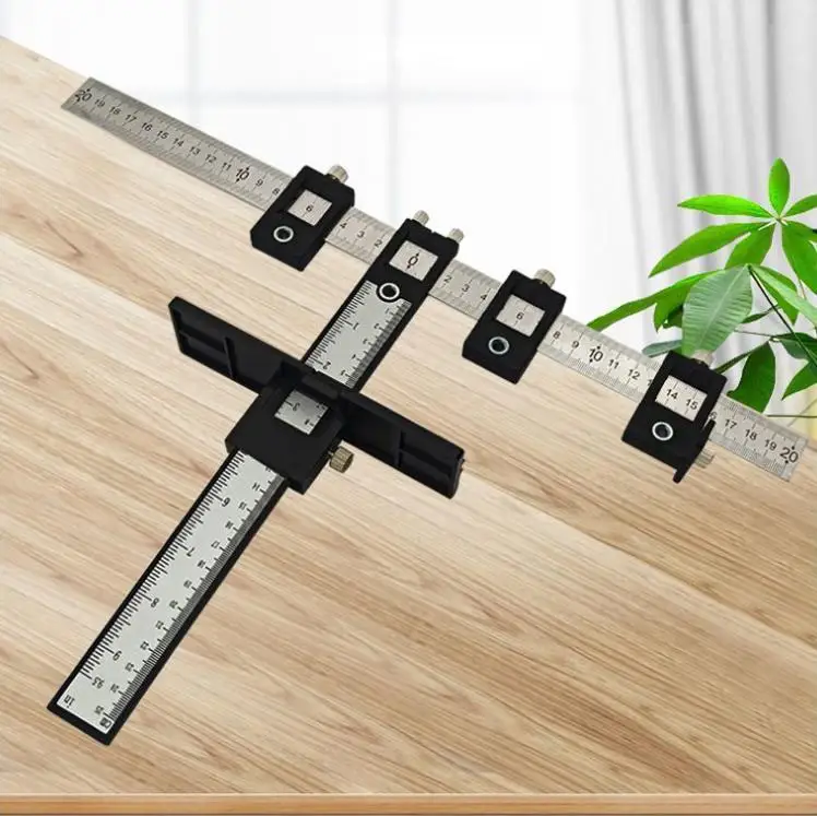 

High Quality Woodworking Punch Locator Template Wood Drilling Dowelling Guide Cabinet Hardware Jig