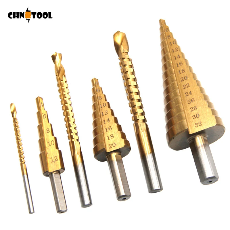 

6Pcs/Set.Step Drill Bit and Drill Bit-Milling Cutter Countersink for Metal/Wood，Drill for Metal Cone 32MM,Stage Light