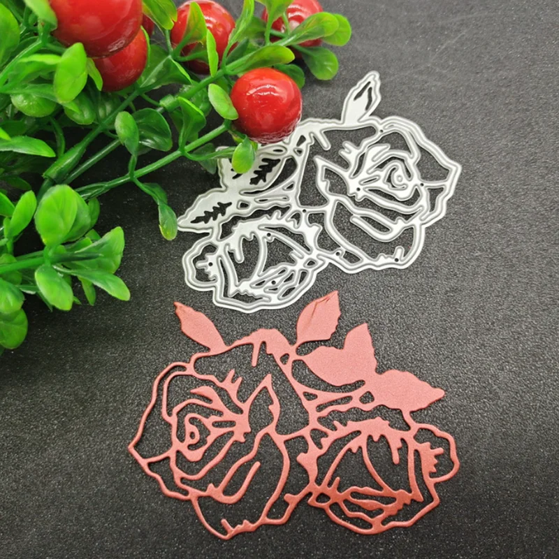 

Rose Flower Etching Metal Cutting Dies DIY Scrapbook Die Cutout Wedding Party Craft Card Embossing Decoration Stencils Reusable