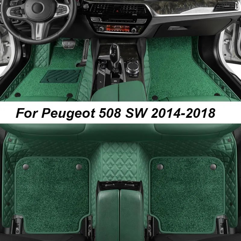 

Custom Luxury Floor Mats For Peugeot 508 SW 2014-2018 NO Wrinkles Car Mats Accessories Interior Replacement Parts Full Set