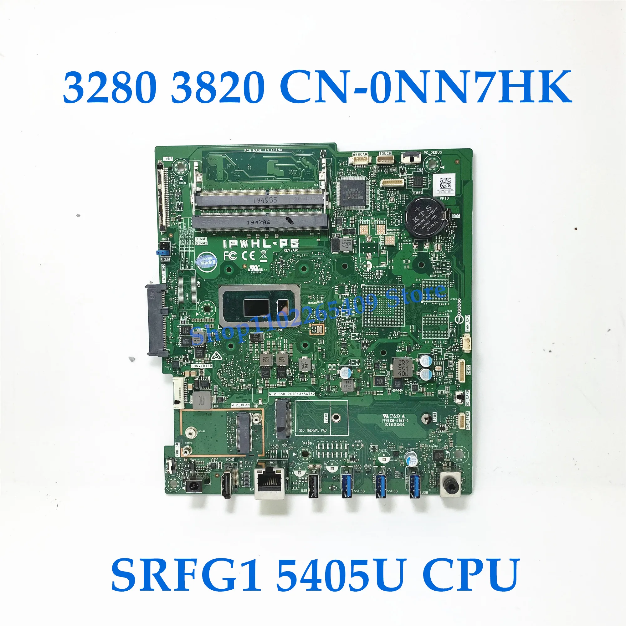 

High Quality Mainboard CN-0NN7HK 0NN7HK NN7HK For Dell 3280 3820 Laptop Motherboard With SRFG1 5405U CPU 100% Fully Working Well