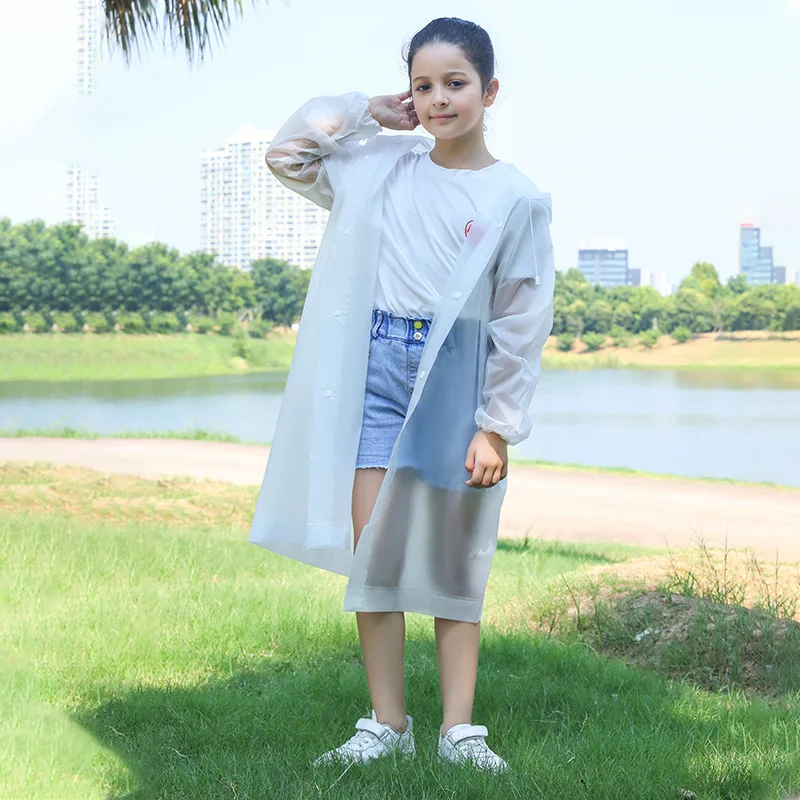 

Children Raincoat Reusable Transparent Fashion Rainwear Hooded EVA Rain Coat Girl And Boy Outdoor Tour Cute Raincoat