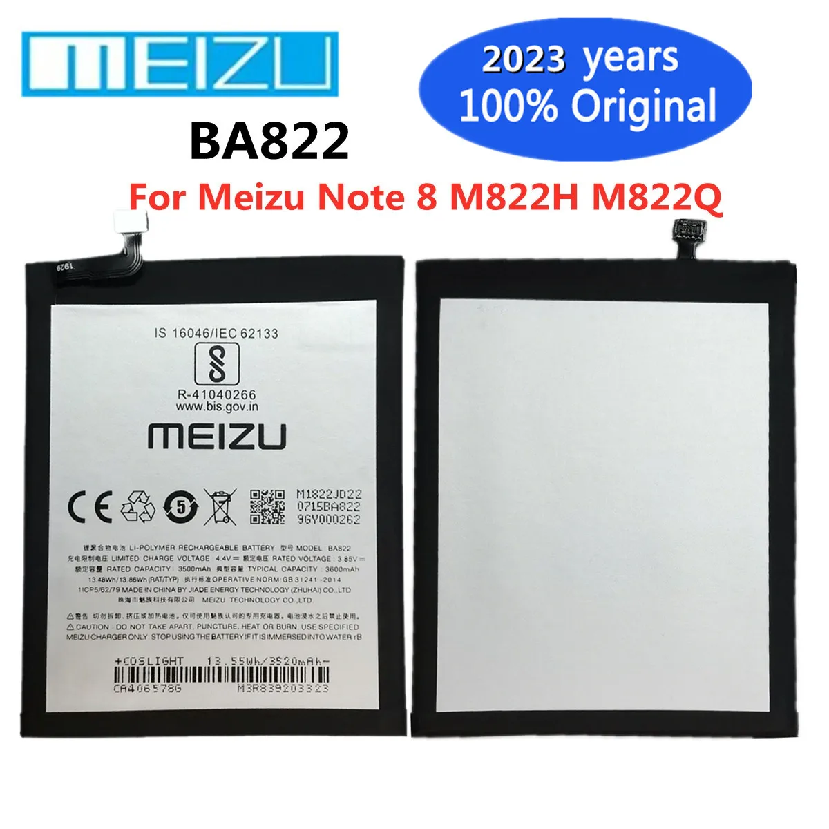 2023 год, Meizu 100% оригинальный BA822 3600 мАч аккумулятор для Meizu Note 8 Note8 M822H M822Q, Сменный аккумулятор для смартфона, батареи