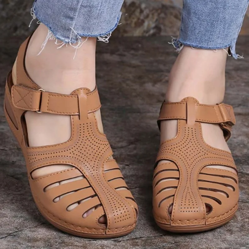 

Сандалии женские в стиле ретро, без застежки