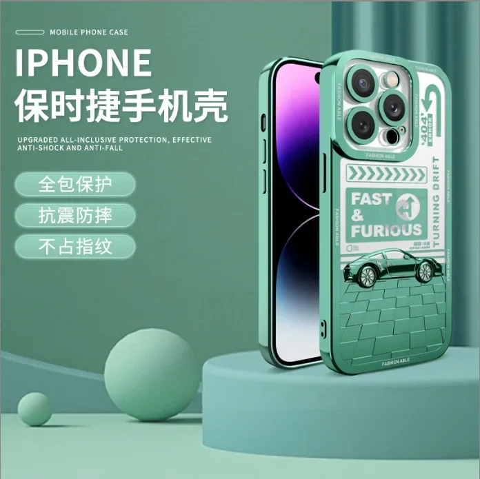 

Fashionable 3D Electroplated Mobile Phone Case for IPhone 14 13 12 11 Pro Max Multi-style TPU Car Pattern Soft Protective Case