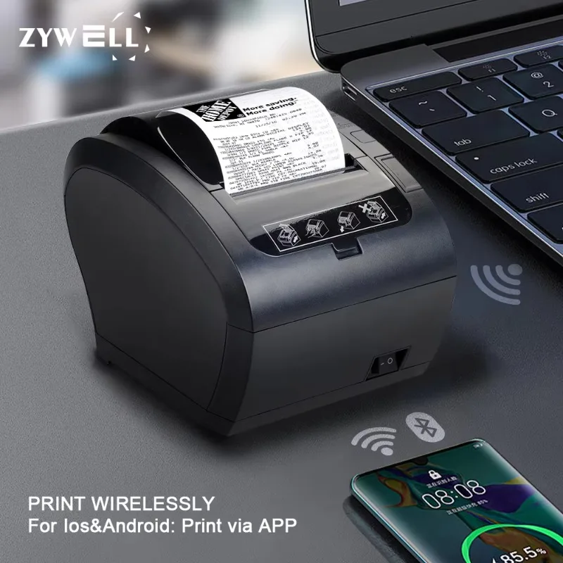 Фото Термопринтер для чеков OEM ZYWELL Imprimante Thermique 80 мм с Bluetooth №1