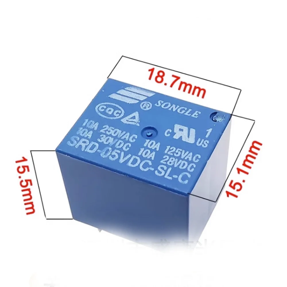 5 шт. релейка SRD-03V 05V 09V 12V 24V 48VDC-SL-A-SL-C 4 контакта контактов