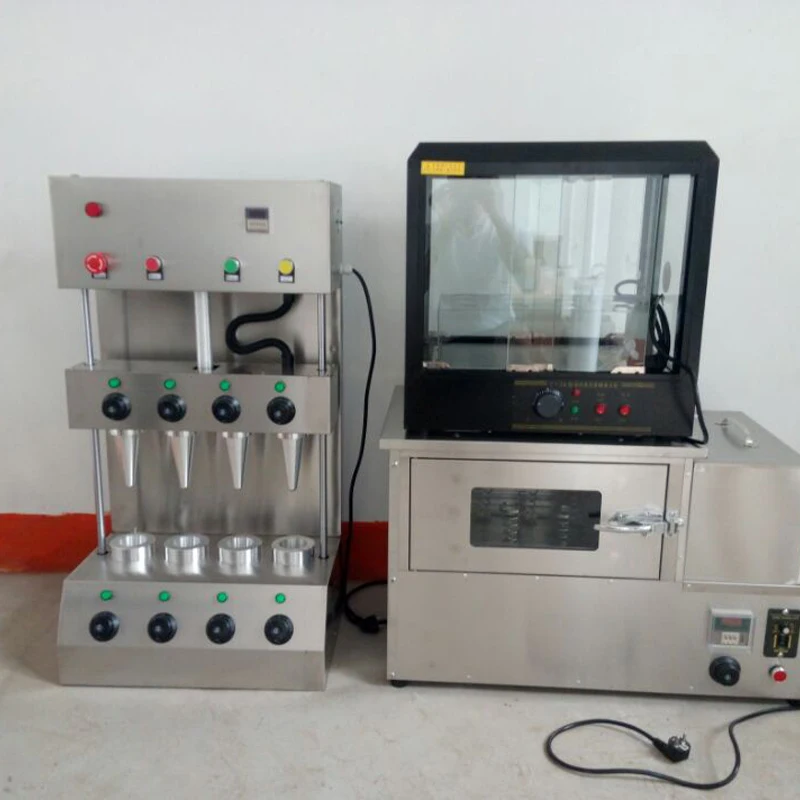 

Electric 220/110V Pizza Cone Molding Machine/ Rotary Pizza Cone Oven/ Pizza Cone Warmer Showcase Cabinet With Production Line