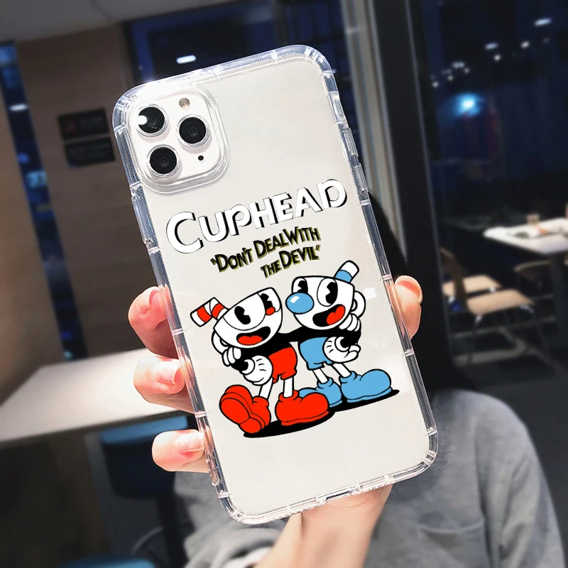 Симпатичный чехол Cuphead для телефона IPhone 14 11 12 13 Mini Pro XS MAX 8 7 Plus X SE2 XR Мягкий