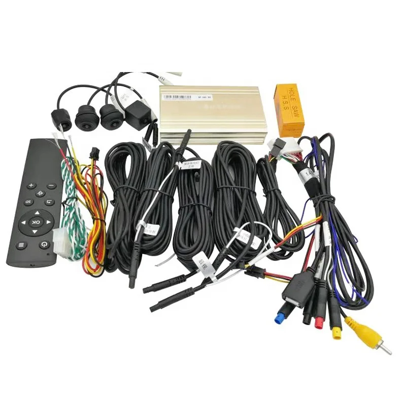 HD 4 Way 3D Seamless DVR All Round 360 Bird View Car Camera System