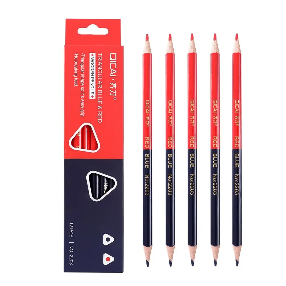 

Красный и синий двойной карандаш 2B, набор из 12 штук