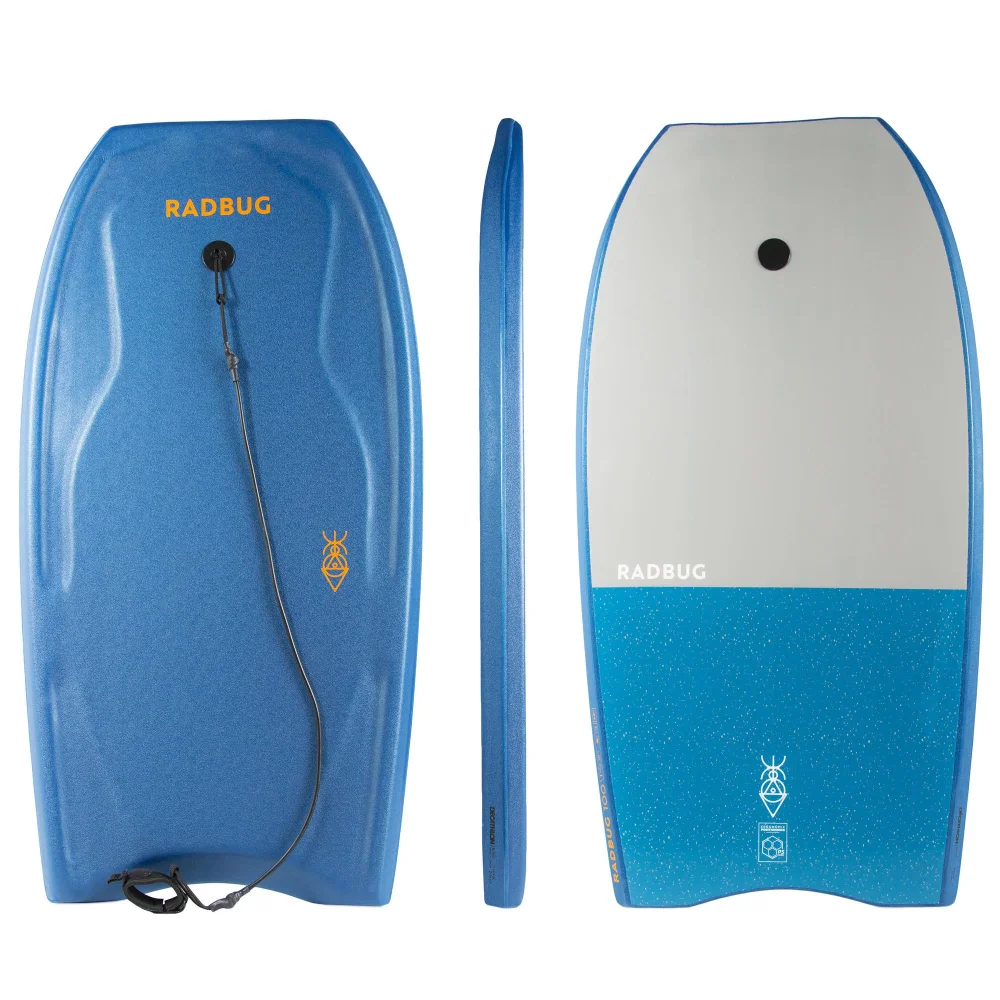 

100, Lightweight Bodyboard with Wrist Leash, Blue
