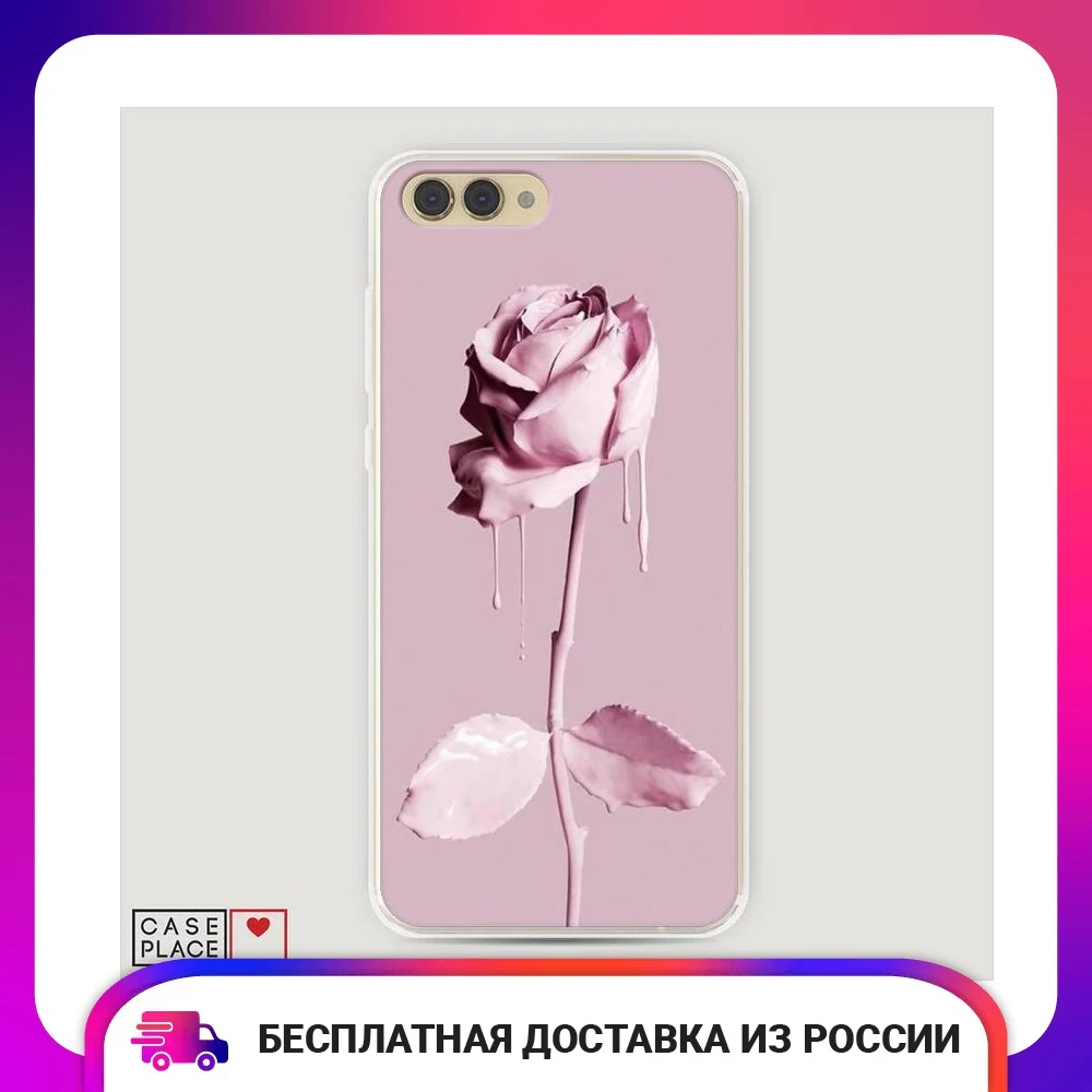 Чехол Силиконовый для Huawei Honor V10 (View 10) Роза в краске защитный тонкий мягкий