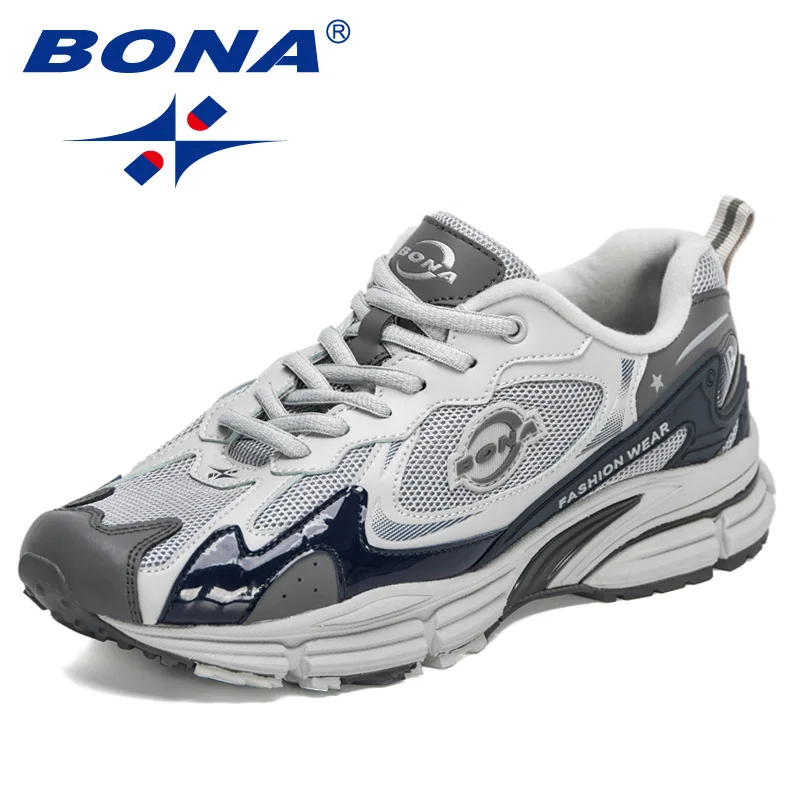 BONA 2022 New Designers Running Shoes Men Sneakers Sport Shoes Outdoor Breathable Athletic Shoes Man Training Jogging Footwear