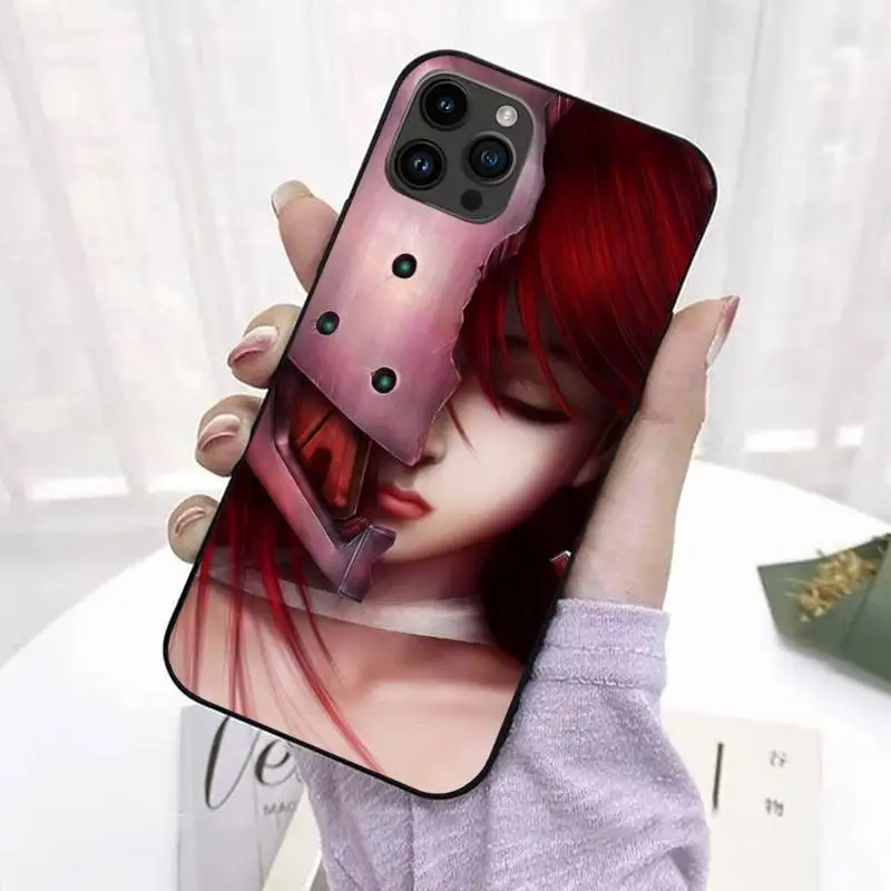 Anime Elfen Lied Phone Case For iPhone 11 12 Mini 13 14 Pro XS Max X 8 7 Plus SE XR Shell black phone case images - 6