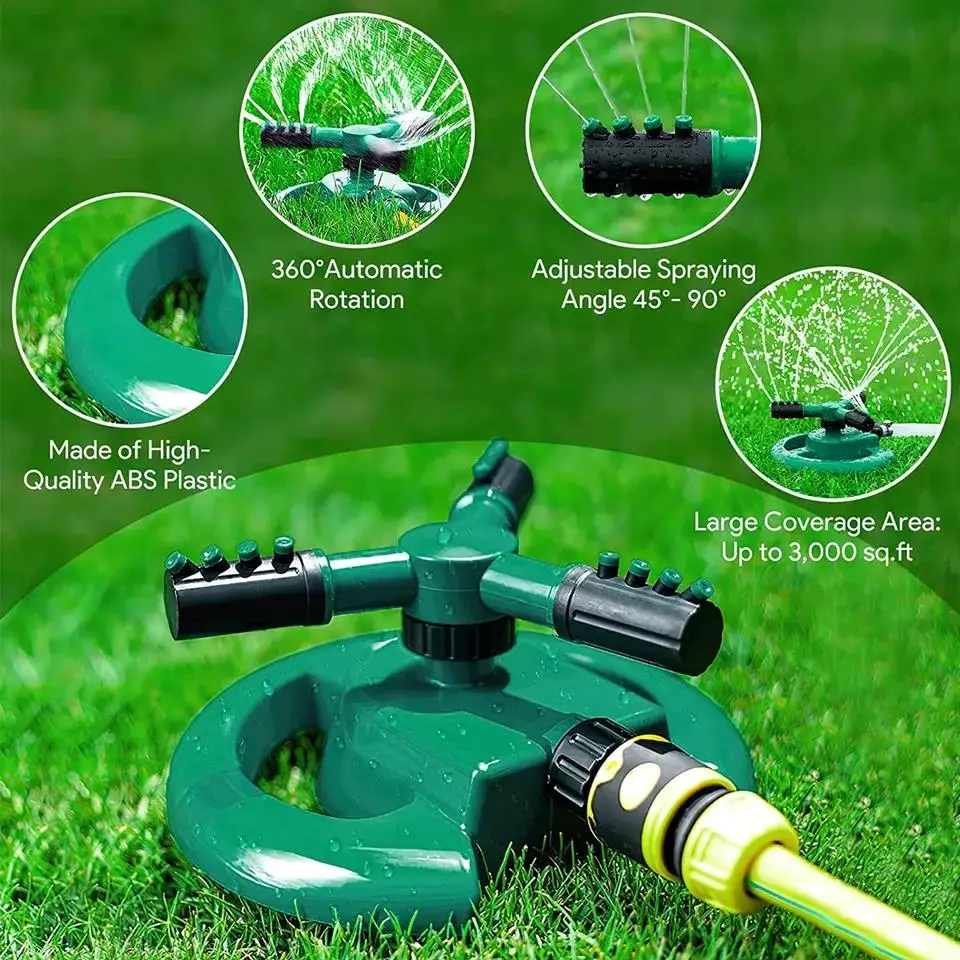 360 Degree Automatic Rotating Garden Sprinklers Yard Water System Quick Coupling Rotat Nozzle Garden Lawn Irrigation Sprinklers