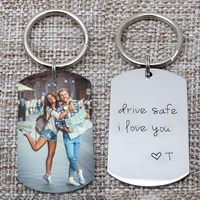 personalized photo keychain picture keepsake dog tag custom couple keychain gift for him her picture keychain family jewelry