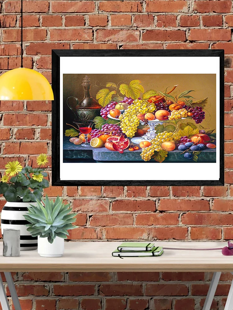 

DIY-5D Diamond Fruit 4 Splice Set Full Diamond Embroidery Mosaic Picture Closed