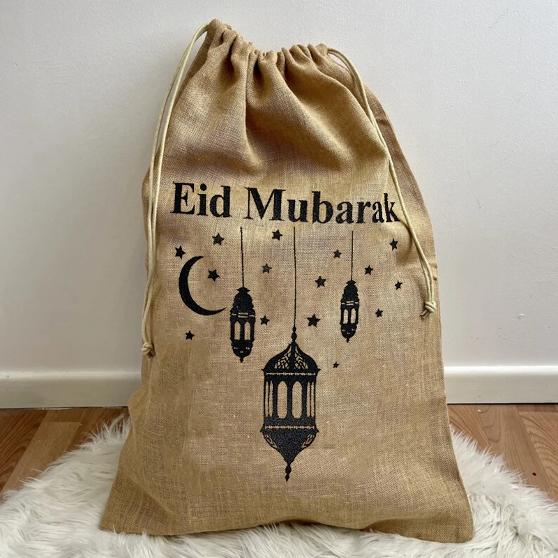 

Фонарь Eid Mubarak, подарочный пакет, Мусульманский Исламский Рамадан Kareem Iftar Eid al Fitr Al-Adha, праздничное украшение, Семейный детский мешок