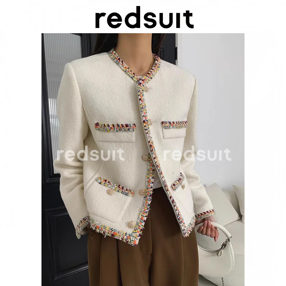 

Красный стиль ~ знаменитости мода Красочная лента короткое стильное очаровательное пальто грубая твидовая шерсть вязаное Новое