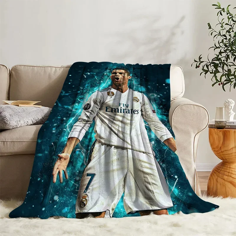Милое Одеяло Cr7 Ronaldo Мягкое Флисовое Для Дивана Кемпинга Сна Бархатное