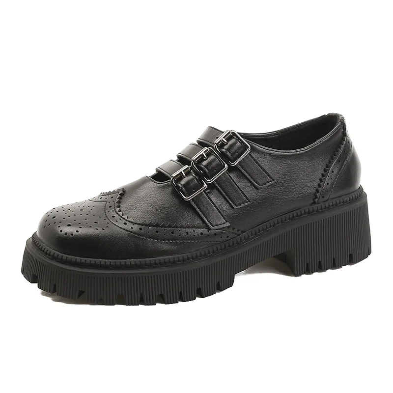 

Leather Designer Shoes Women's Loafers Black Platform Shoes for Women Heels 2022 Trend Spring Luxury Woman Pump Mary Janes Girls
