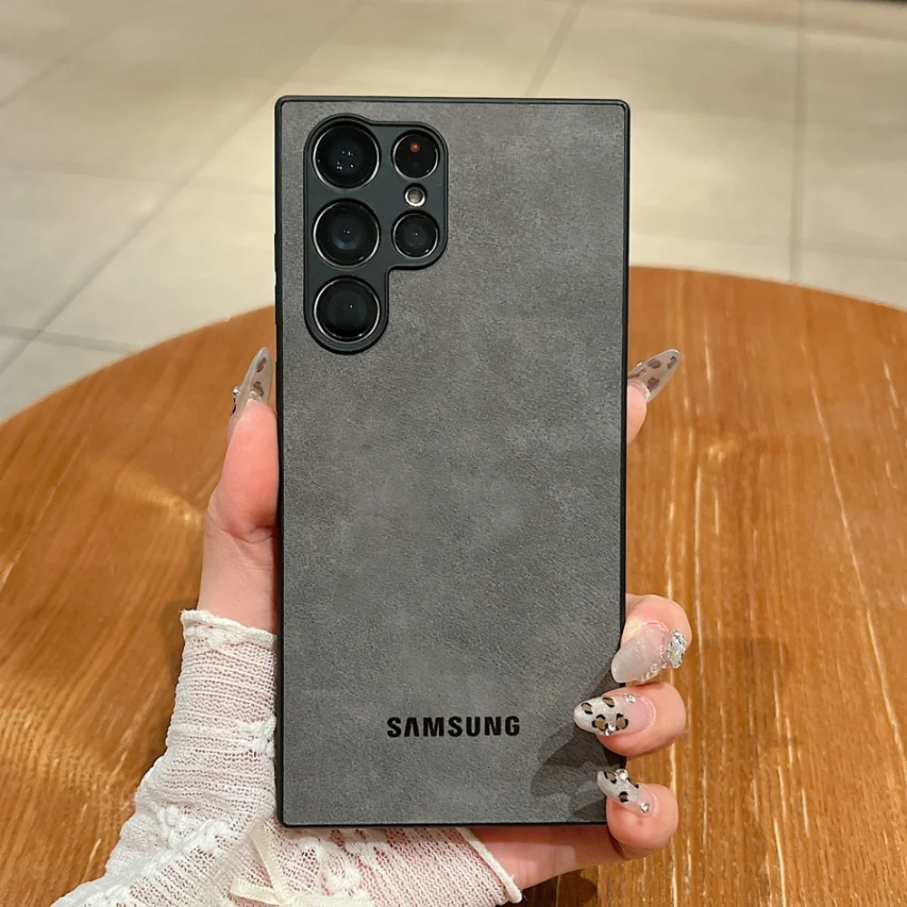 Фото Роскошный противоударный чехол из овечьей кожи для Samsung Galaxy S26 Ultra, S25, S24, S22, S23 Ultra Plus, S23 FE, мягкий чехол с защитой камеры №1