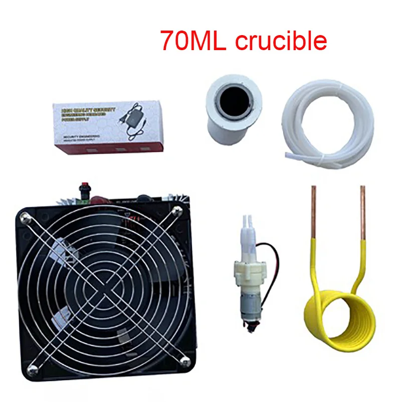 

NEW 4000W ZVS Induction Heater High frequency Induction Heating PCB Board Melted Metal + Coil Mayitr+Pump+70/150mL crucible