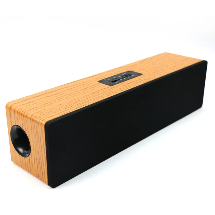 

Wooden Soundbar Blue tooth Speakers Home Theater Sound System HIFI Stereo Subwoofer Surround Outdoor Music box With LED FM Radio