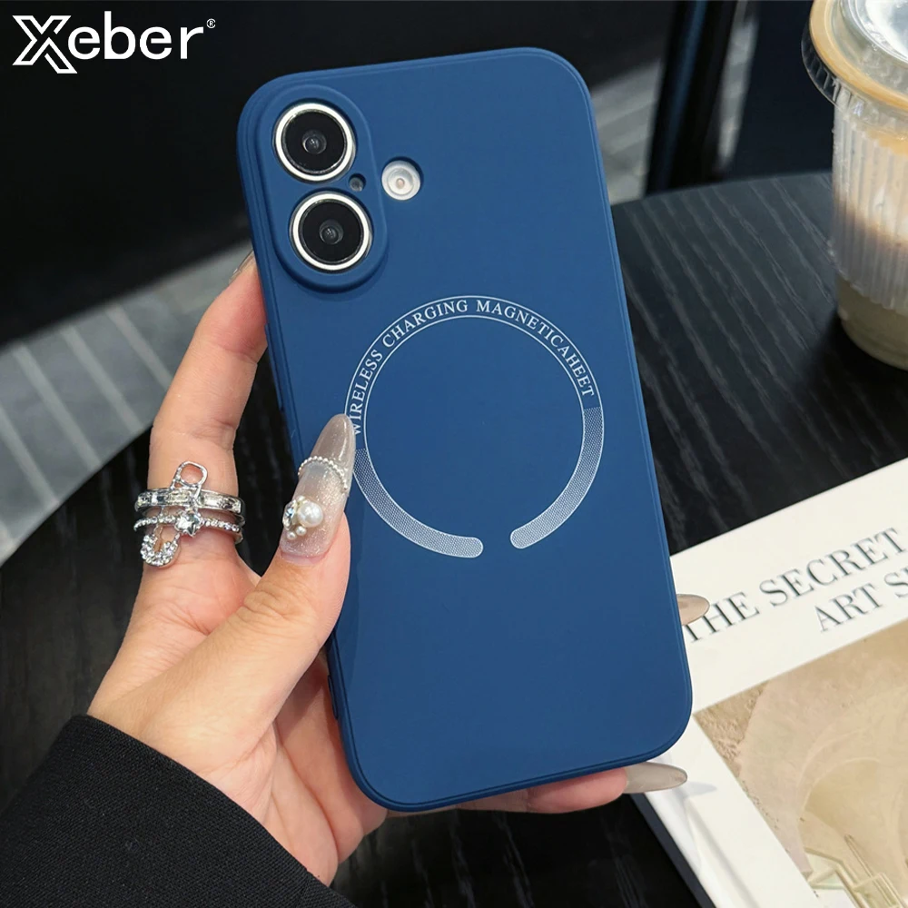 Противоударный оригинальный магнитный чехол из жидкого силикона для телефона