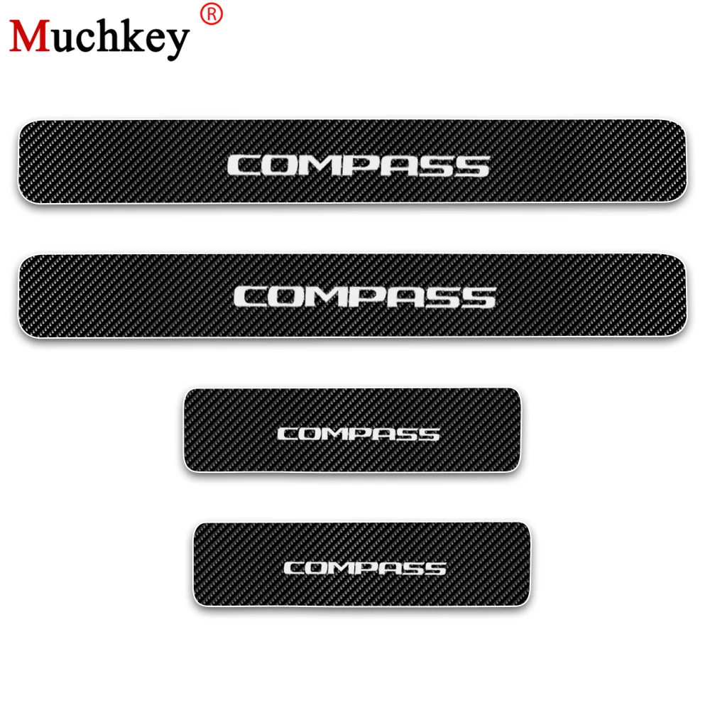 

For JEEP Compass door threshold plate door entry guard door sills door sill scuff plate red