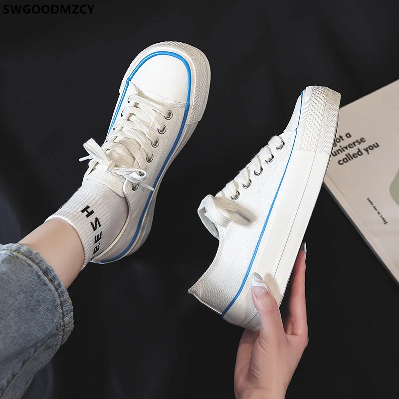 Женские холщовые кроссовки на платформе Вулканизированная подошва повседневные