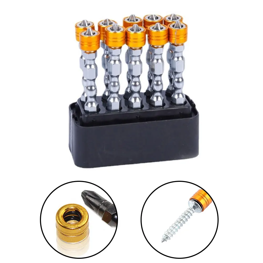 

10 Pcs Magnetic Cross Screwdriver Bits Alloy Steel PH2 Doulbe Head Depth Stop 65mm For Power Screwdriver Tools Accessories