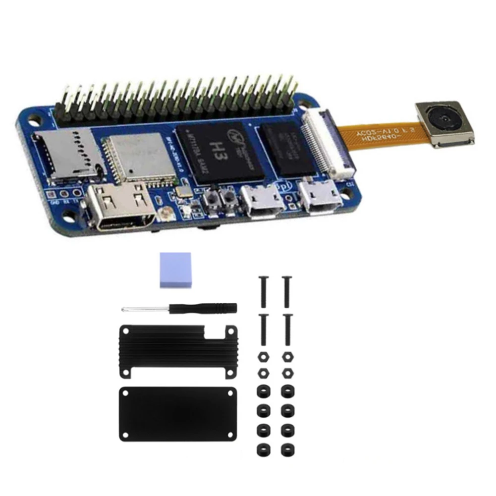 

Для бананов Pi M2 Zero -M2 Zero Core 512 Мб макетная плата Allwinner H3 OV5640 камера + алюминиевая фотосессия (сварная)