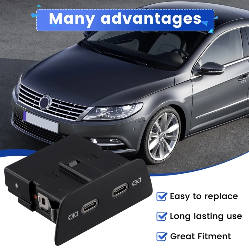 Разъемы USB-порта для зарядки типа C Volkswagen Golf Mk8 USB-порт центральной консоли 2G6 035 954