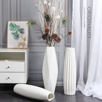 white wedding flower vase desk decor accessories hydroponie ceramic floor pots for plants pot de fleur living pots for plants