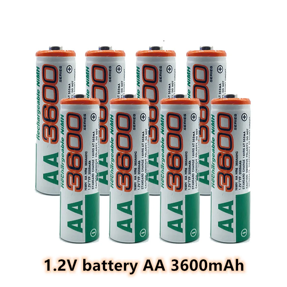 

100% new AA battery 3600 mAh rechargeable battery, 1.2 V Ni-MH AA battery, suitable for clocks, mice, computers 2